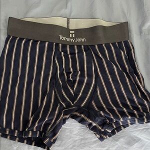 Tommy John Men's Boxer Briefs - Navy and Cream Stripes